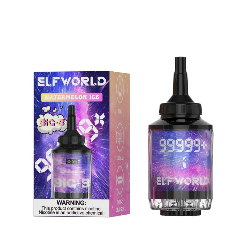 ELFWORLD Shisha Hookah 99999+ Puffs Disposable Vape