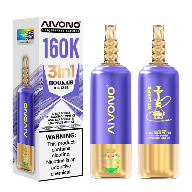 Aivono 160000 Puffs 3in1 Hookah DTL Disposable Vape