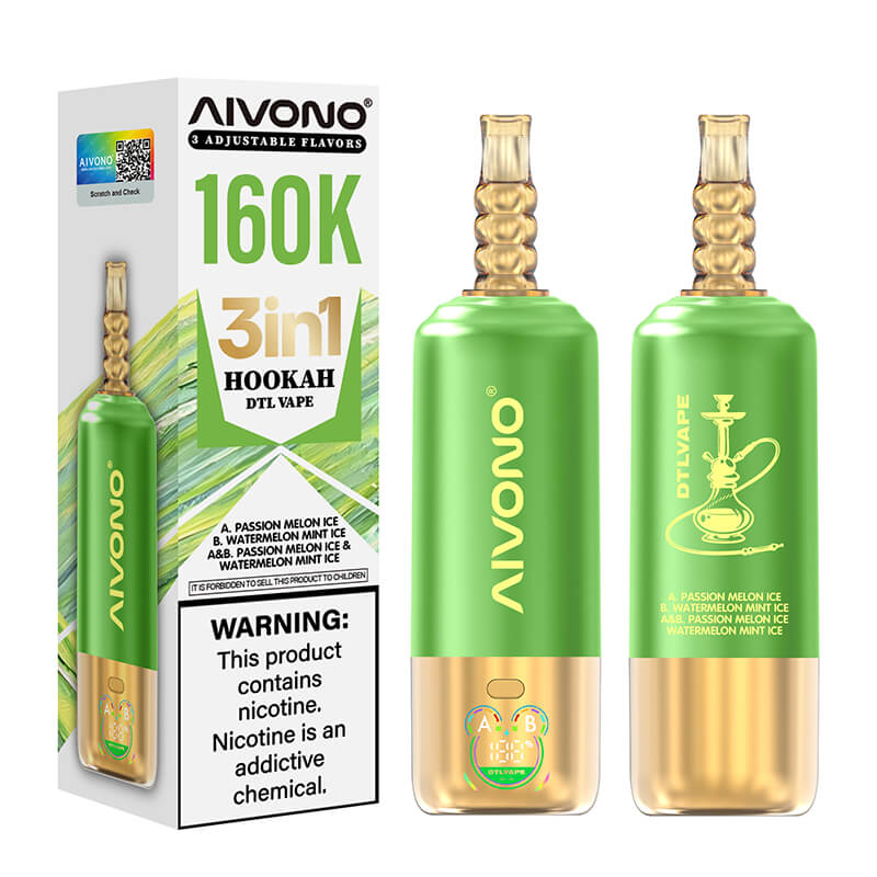 Aivono 160000 Puffs 3in1 Hookah DTL Disposable Vape