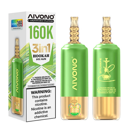 Aivono 160000 Puffs 3in1 Hookah DTL Disposable Vape