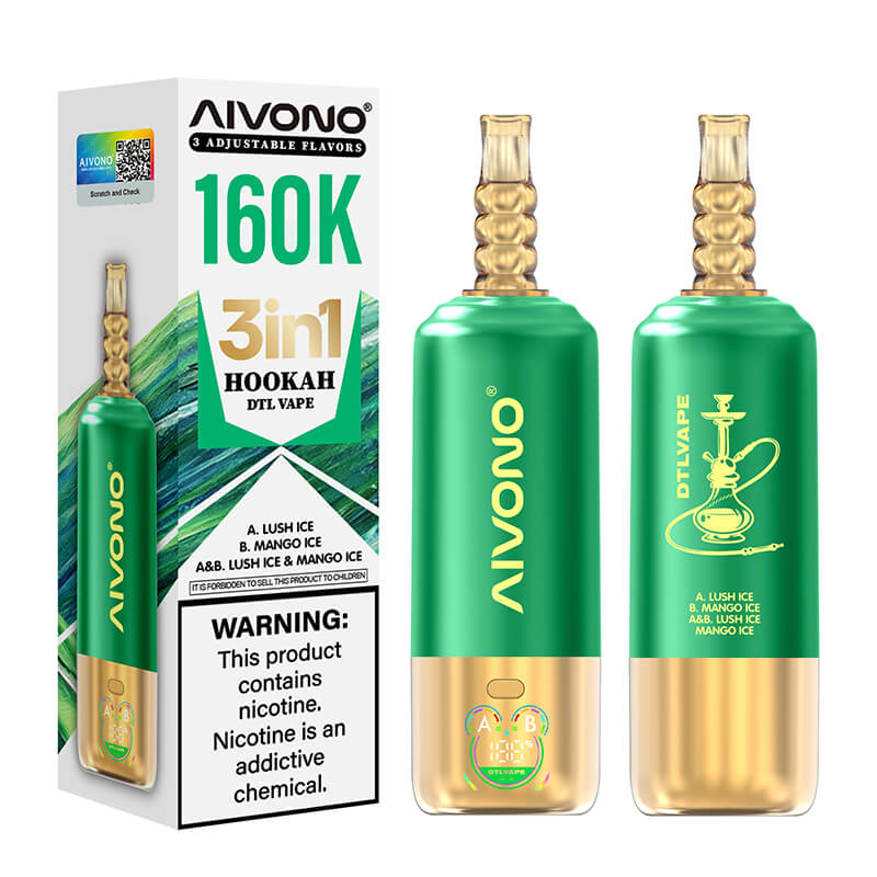 Aivono 160000 Puffs 3in1 Hookah DTL Disposable Vape