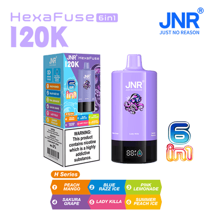 JNR HexaFuse 120000 Puffs 6in1 Disposable Vape
