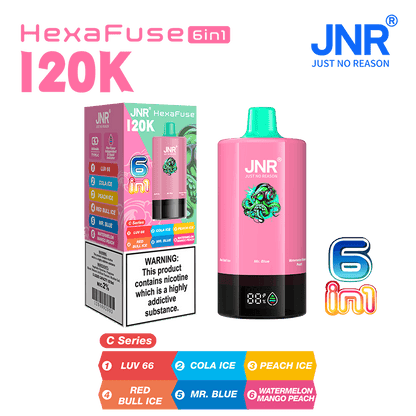 JNR HexaFuse 120000 Puffs 6in1 Disposable Vape