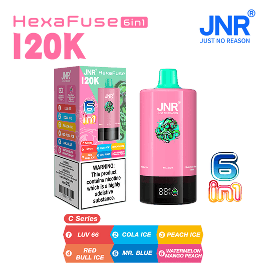 JNR HexaFuse 120000 Puffs 6in1 Disposable Vape