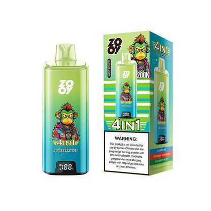 ZOOY Quads 200000 Puffs 4in1 Disposable Vape
